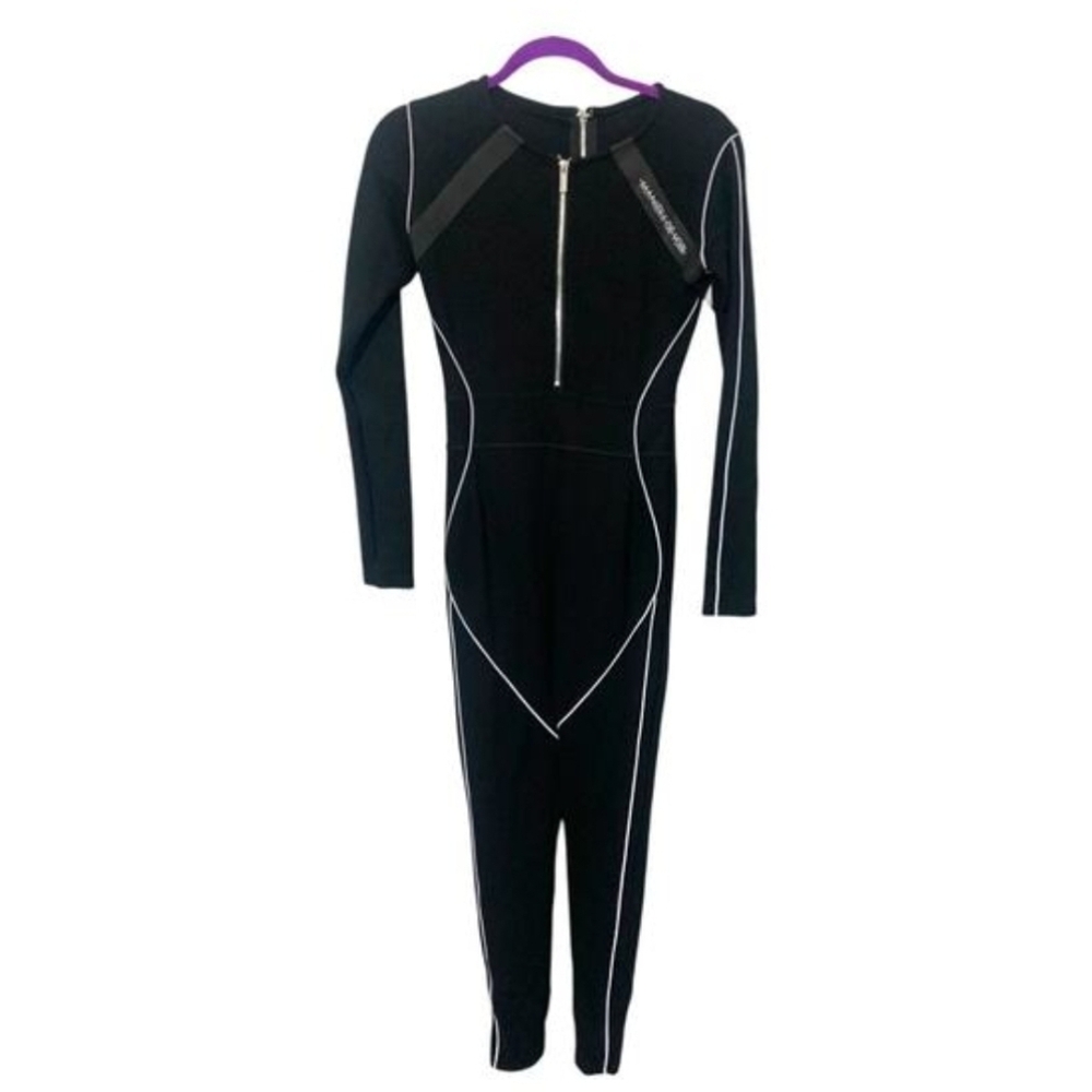 Maniere De Voir Contrast Piping Jumpsuit